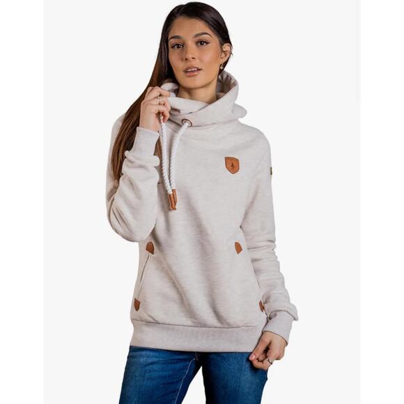 Naketano Sweaters - Naketano Cowl Neck Pullover Hoodie Size Large Oatmeal